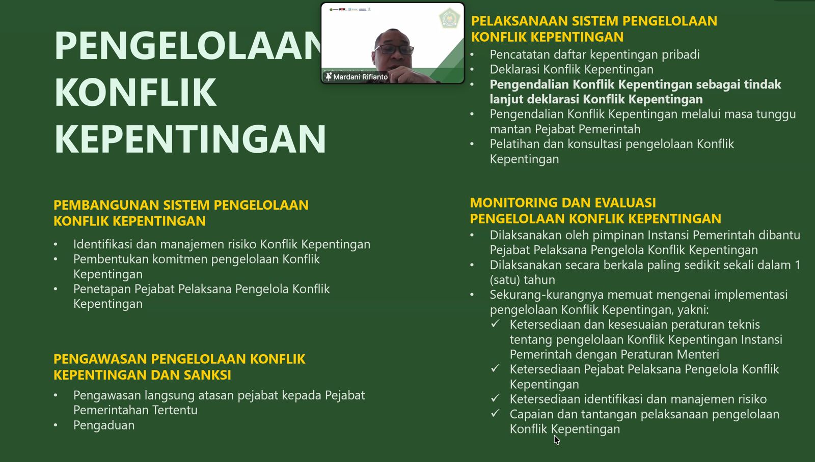 SPI IAKN Kupang Ikuti Sosialisasi Pengelolaan Konflik Kepentingan Kementerian Agama