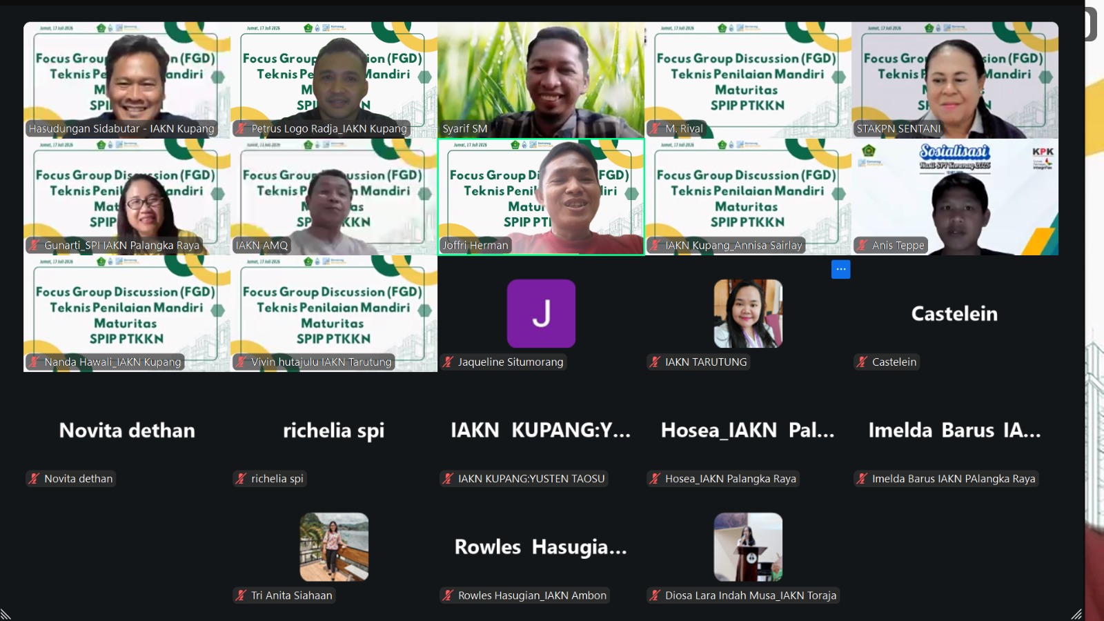 IAKN Kupang Ikuti FGD Teknis Penilaian Mandiri Maturitas SPIP PTKKN untuk Perkuat Tata Kelola Perguruan Tinggi