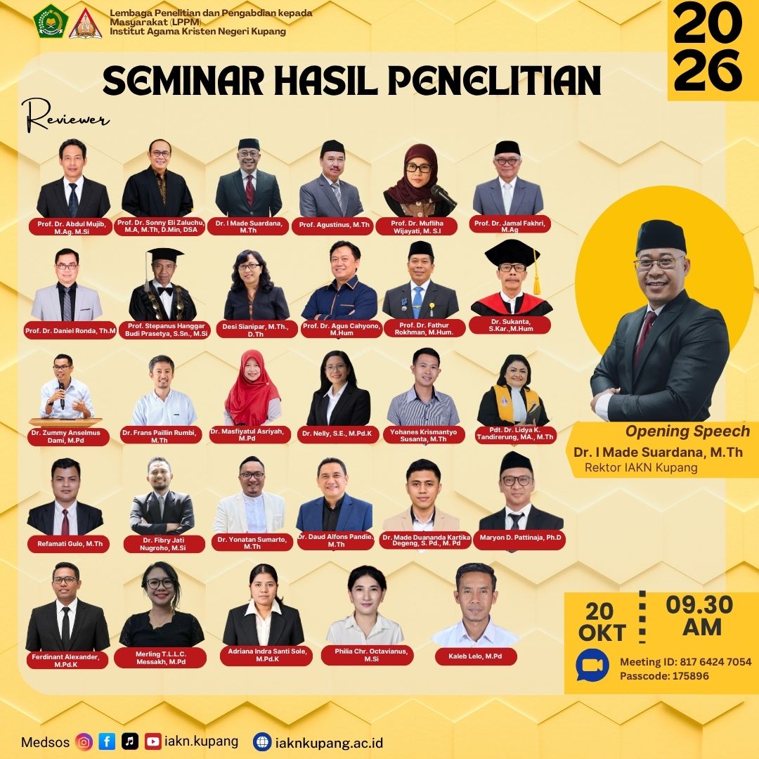LPPM IAKN Kupang Gelar Seminar Hasil Penelitian Tahun 2026, Rektor Dorong Dosen Tembus Hibah Nasional